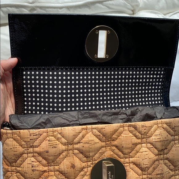 New RARE Kate Spade Leather & Cork Shoulder Bag - Picture 4 of 5